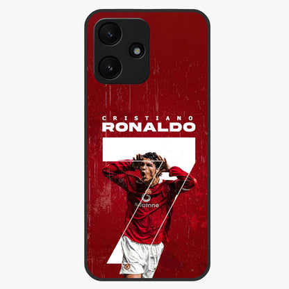 Goal Celebration Legacy Glass Case showing flat back view with football celebration inspired artwork and glossy glass finish.