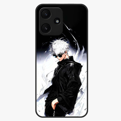 Limitless Shadow King Glass Case showing flat back view with powerful shadow warrior artwork and glossy glass finish.