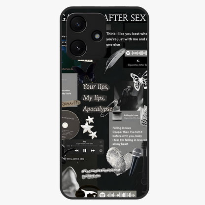 Midnight Love Echo Glass Case showing flat back view with romantic midnight themed artwork and glossy glass finish.