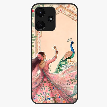 Royal Grace Muse Glass Case showing flat back view with elegant artistic artwork and glossy glass finish.