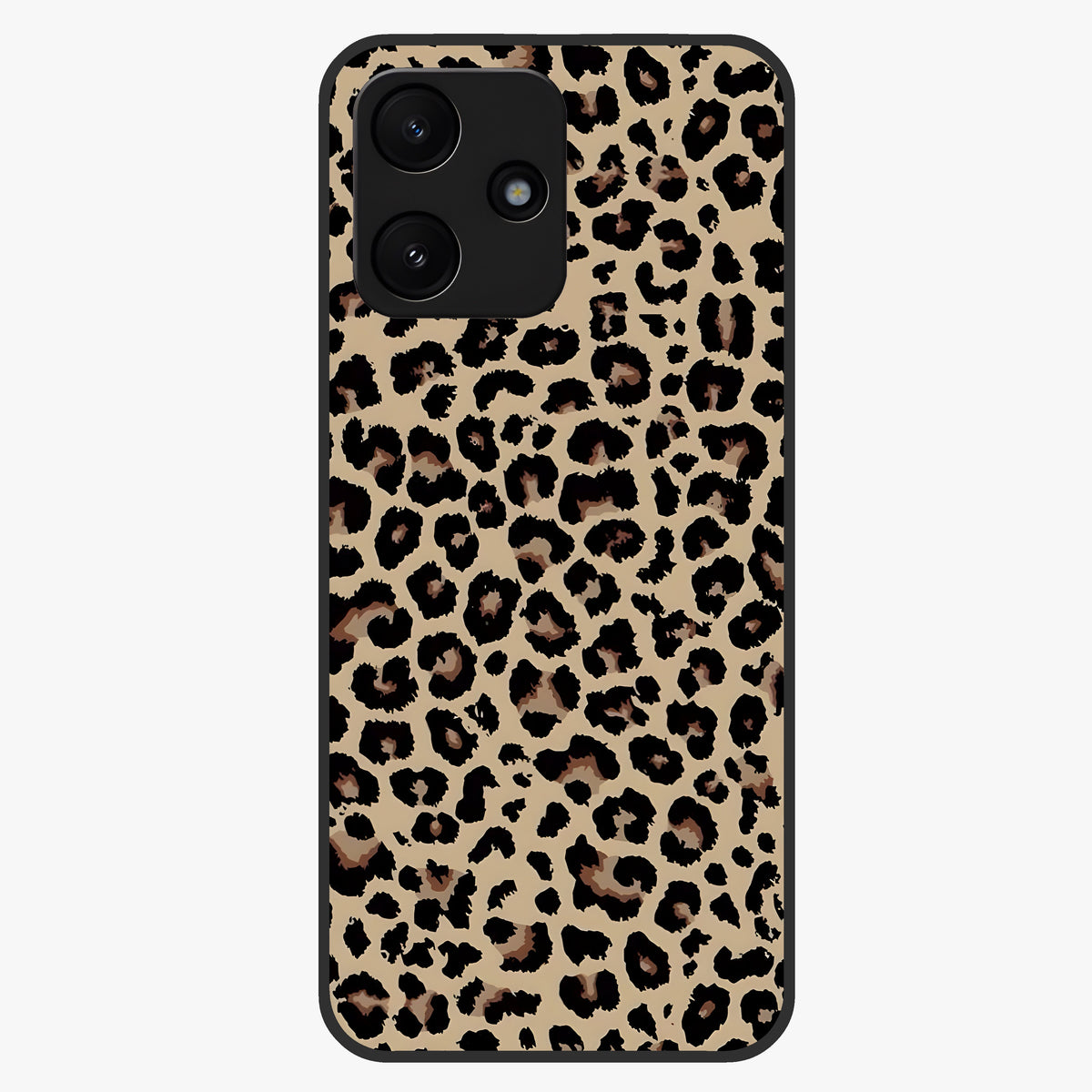 Savage Chic Pattern Glass Case showing flat back view with stylish patterned artwork and glossy glass finish.