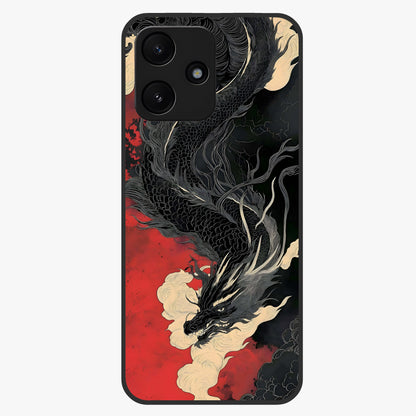 Shadow Dragon Fury Glass Case showing flat back view with fierce dragon artwork and glossy glass finish.