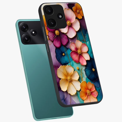 Artlyn Grace Flower Pattern Glass Case displayed in angled mockup highlighting delicate flower pattern design and smooth glass surface.