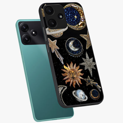 Celestial Gem Constellations Glass Case displayed in angled mockup highlighting gemstone inspired constellation design.