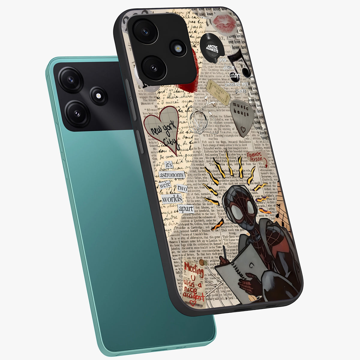 City Dream Sketch Glass Case displayed in angled mockup highlighting minimal city illustration with aesthetic sketch style.