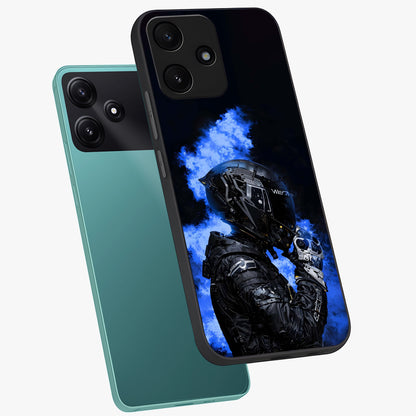 Cyber Sentinel Protocol Glass Case displayed in angled mockup highlighting digital cyber design with sci-fi aesthetic style.
