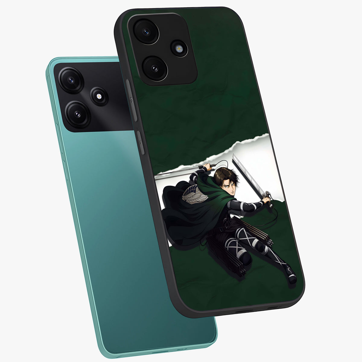 Emerald War Vanguard Glass Case displayed in angled mockup highlighting intense battle inspired design with emerald tone aesthetic.