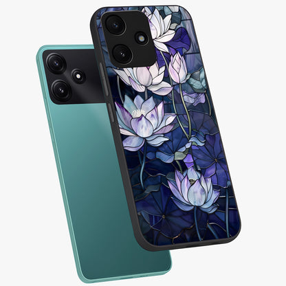 Gloss Petal Rush Glass Case displayed in angled mockup highlighting vibrant petal design with elegant floral aesthetic.