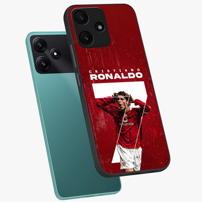 Goal Celebration Legacy Glass Case displayed in angled mockup highlighting energetic sports celebration design with bold athletic theme.