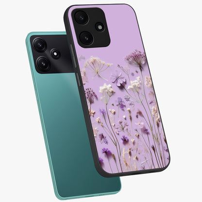 Lavender Blossom Dream Glass Case displayed in angled mockup highlighting dreamy lavender flower design with calming aesthetic style.