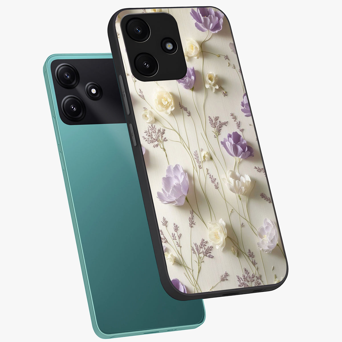 Lilac Breeze Harmony Glass Case displayed in angled mockup highlighting calm lilac breeze design with soothing aesthetic style.