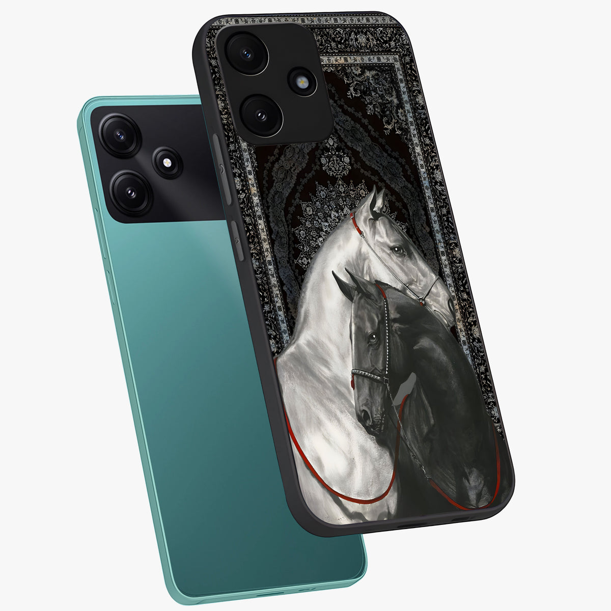 Majestic Ride Legacy Glass Case displayed in angled mockup highlighting sleek vehicle design with bold racing aesthetic.