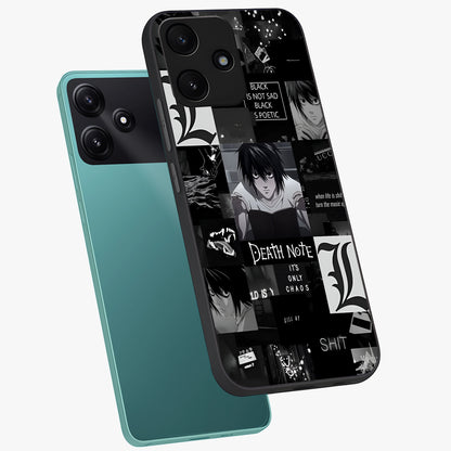 Midnight Chaos Mind Glass Case displayed in angled mockup highlighting chaotic artistic design with dramatic midnight aesthetic.