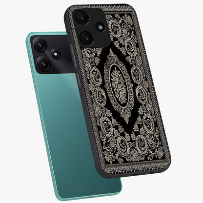 Noir Bloom Elegance Glass Case displayed in angled mockup highlighting refined flower design with stylish noir aesthetic.