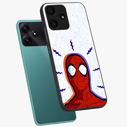 Omg Spiderman Glass Case displayed in angled mockup highlighting dynamic hero illustration with action comic aesthetic.