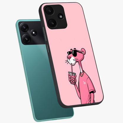Pink Panther Glass Case displayed in angled mockup highlighting playful cartoon character design with vibrant pink aesthetic.
