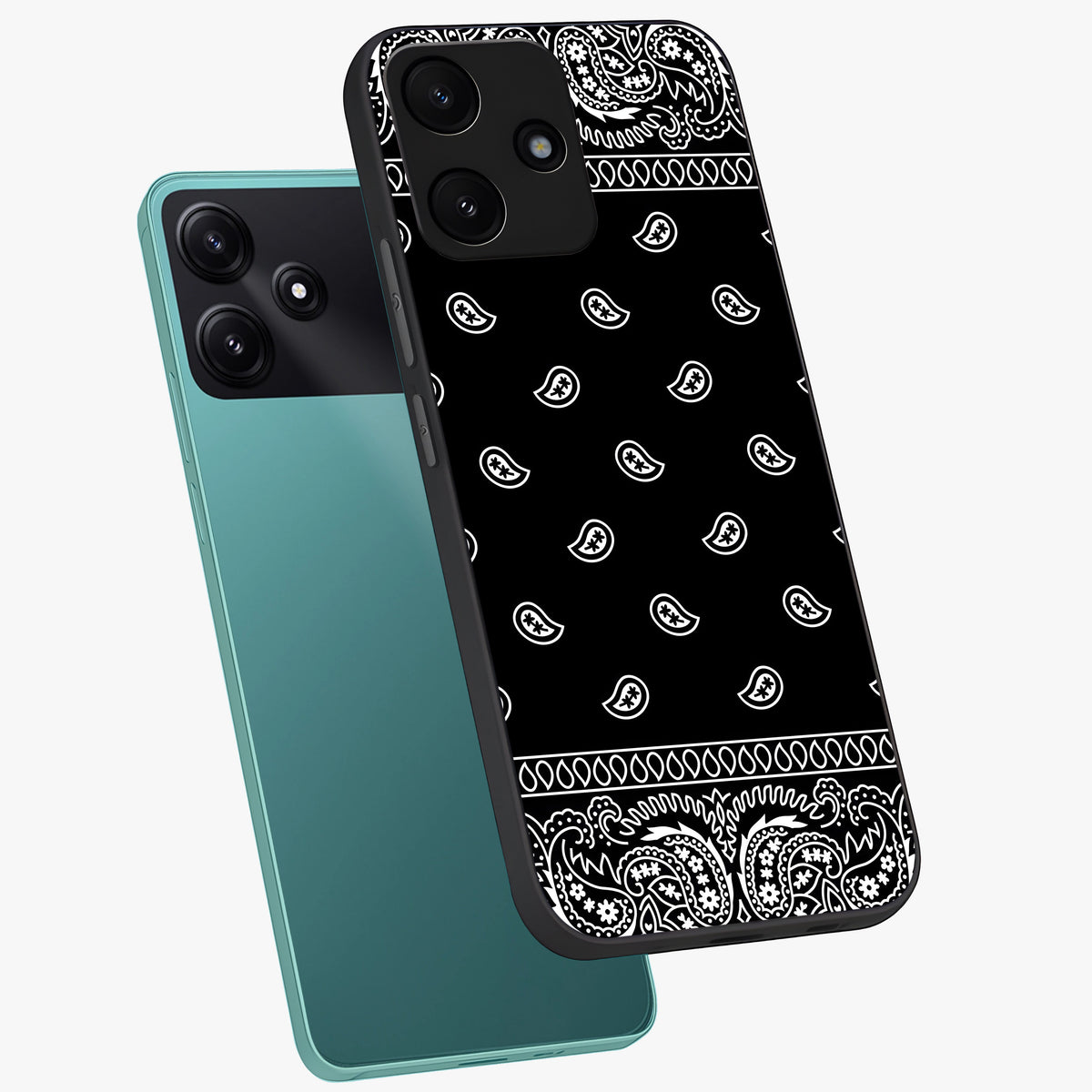 Retro Rebel Threads Glass Case displayed in angled mockup highlighting retro inspired graphic design with rebellious aesthetic.