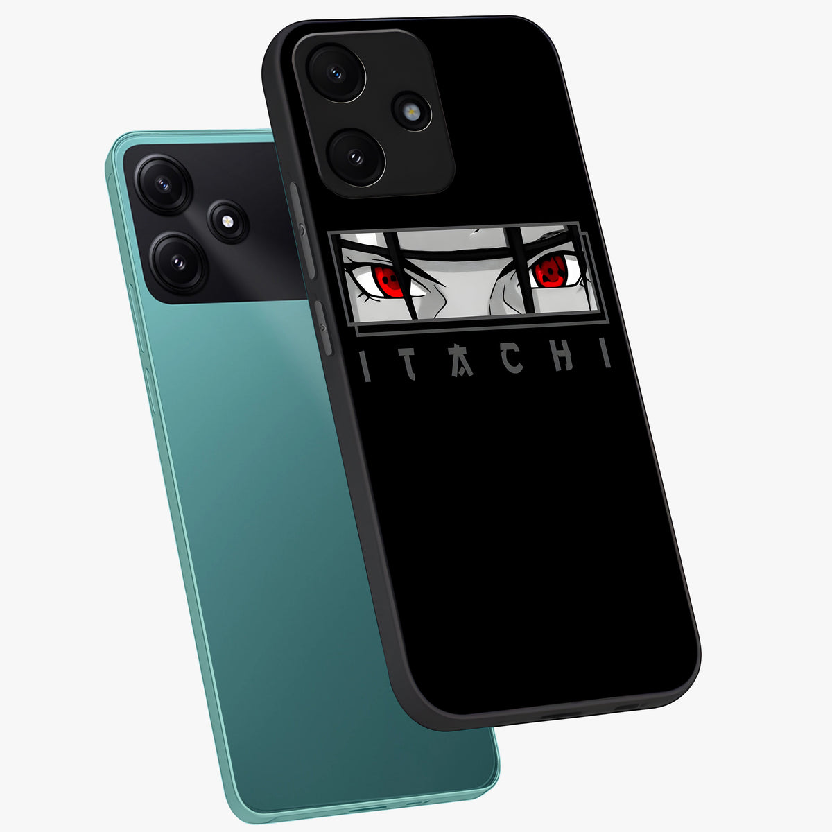 Scarlet Gaze Dominance Glass Case displayed in angled mockup highlighting intense visual design with bold scarlet aesthetic.