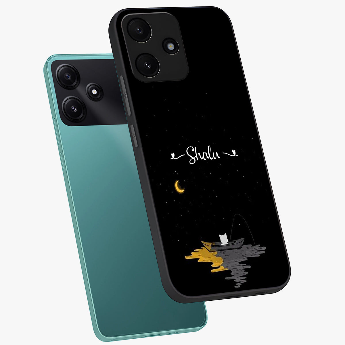 Silent Night Row Glass Case displayed in angled mockup highlighting peaceful evening design with dreamy night aesthetic.