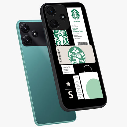 Starbucks Mocha Glass Case displayed in angled mockup highlighting stylish mocha themed design with cozy café aesthetic.