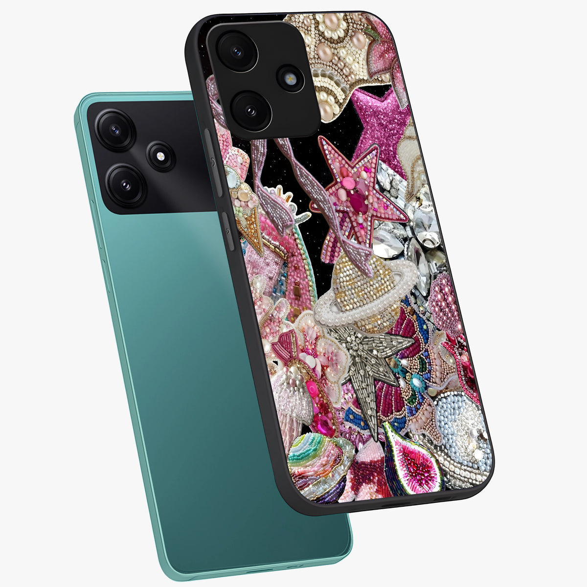 Starlit Jewel Dream Glass Case displayed in angled mockup highlighting glowing celestial jewel design with dreamy aesthetic.