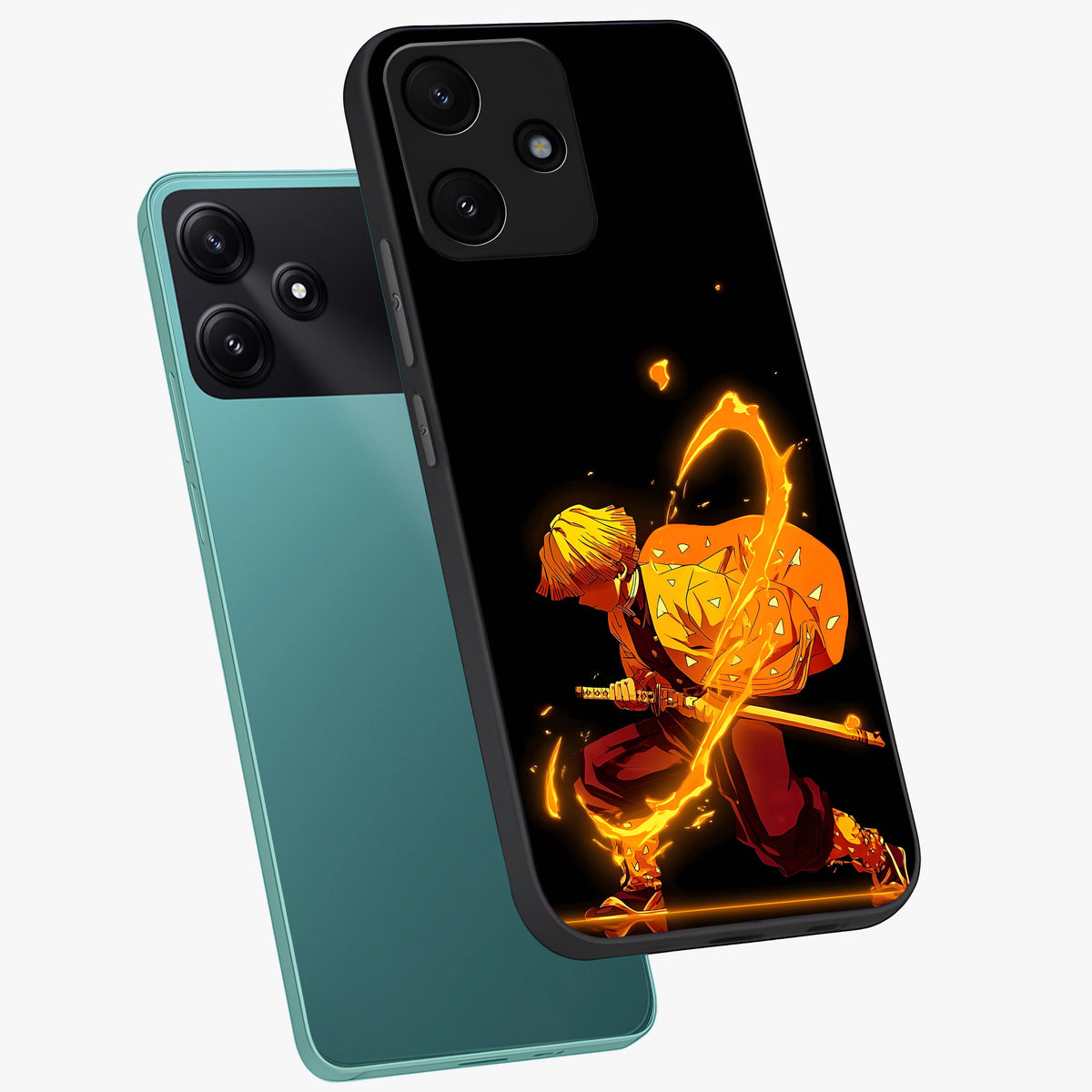 Thunder Flame Execution Glass Case displayed in angled mockup highlighting dramatic fire themed design with intense fantasy aesthetic.