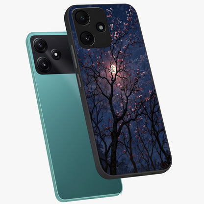 Twilight Sakura Serenade Glass Case displayed in angled mockup highlighting delicate sakura flower design with dreamy aesthetic.