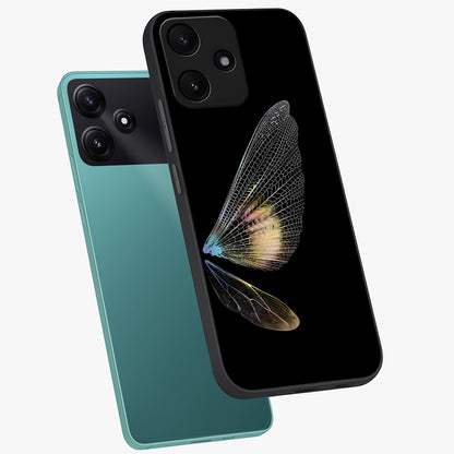 Whispers Of Wings Glass Case displayed in angled mockup highlighting soft feather design with celestial aesthetic style.