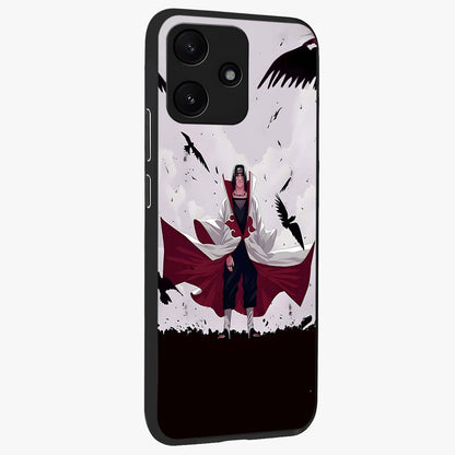 Crimson Crow Ascension Glass Case upright view showcasing dramatic crow artwork with bold gothic theme.