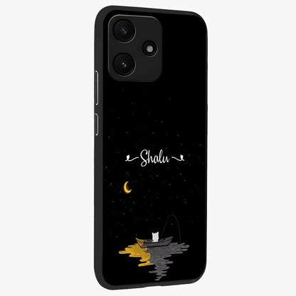 Silent Night Row Glass Case upright view showcasing tranquil night artwork with serene landscape theme.