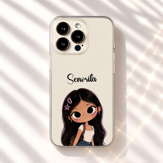 Pretty Girl Custom Name Clear Silicon Cover