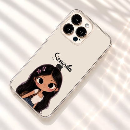 Pretty Girl Custom Name Clear Silicon Cover