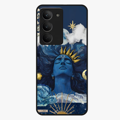 Aesthetic Lord Shiva Glass Case showing flat back view with divine Shiva artwork and glossy glass finish.