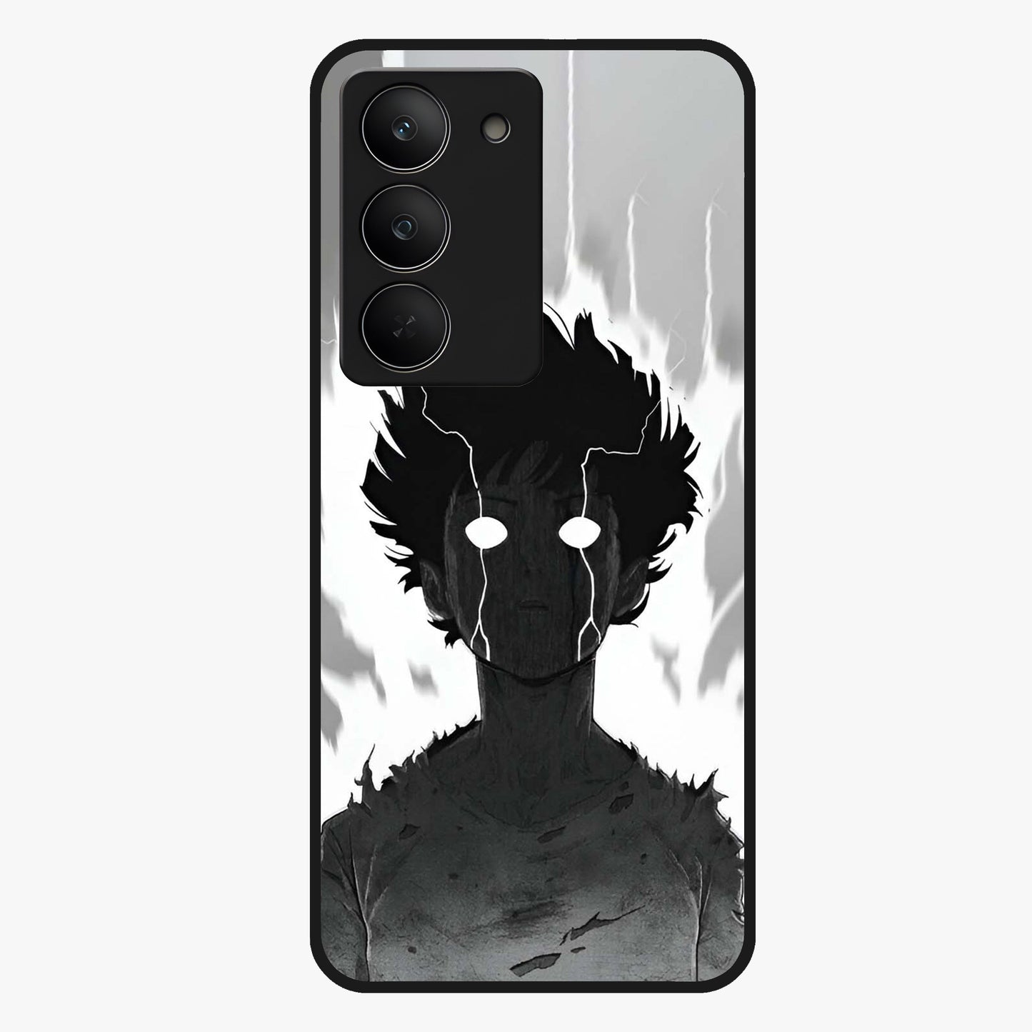 Awakened Inner Rage Glass Case showing flat back view with intense artistic artwork and glossy glass finish.