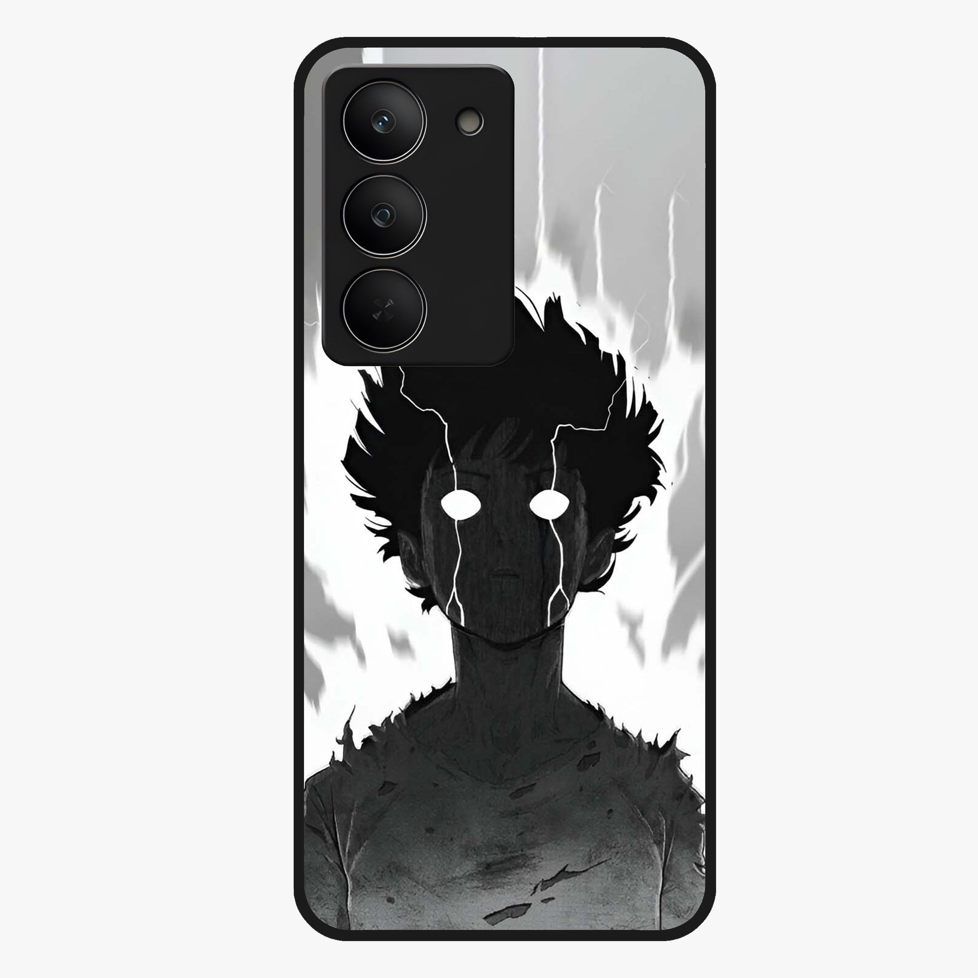 Awakened Inner Rage Glass Case showing flat back view with intense artistic artwork and glossy glass finish.