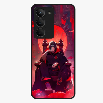 Blood Moon Sovereign Glass Case showing flat back view with mystical blood moon artwork and glossy glass finish.