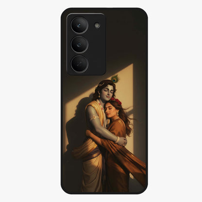 Divine Eternal Love Glass Case showing flat back view with spiritual love themed artwork and glossy glass finish.