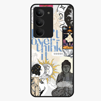 Ethereal Thoughts Glass Case showing flat back view with dreamy artistic artwork and glossy glass finish.