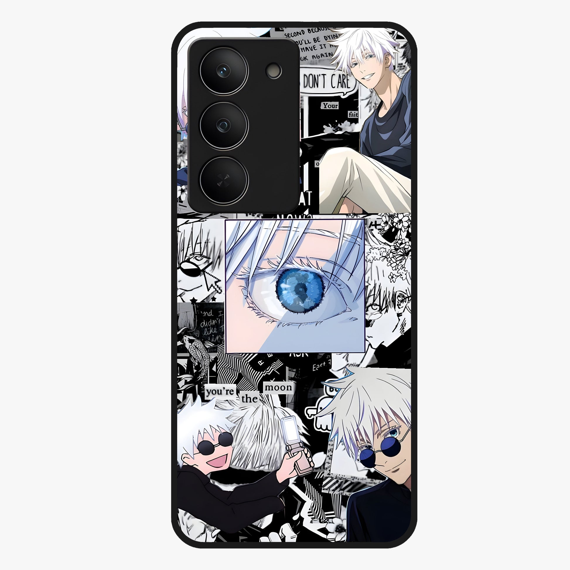 Infinity Sorcerer Chaos Glass Case showing flat back view with mystical sorcerer themed artwork and glossy glass finish.