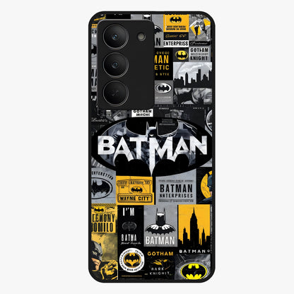Knight Gotham Rise Glass Case showing flat back view with dark hero inspired artwork and glossy glass finish.