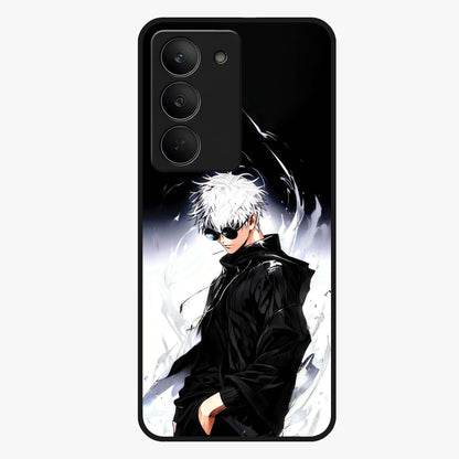 Limitless Shadow King Glass Case showing flat back view with powerful shadow warrior artwork and glossy glass finish.