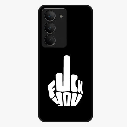 Rebel Mode On Glass Case showing flat back view with bold rebellious typography artwork and glossy glass finish.