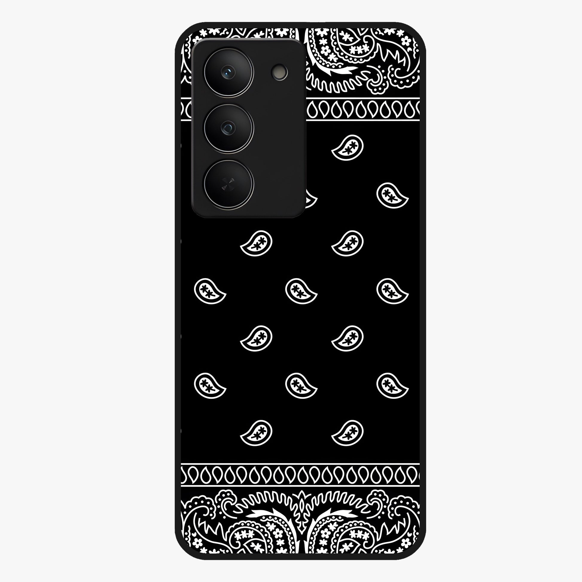 Retro Rebel Threads Glass Case showing flat back view with vintage street style artwork and glossy glass finish.