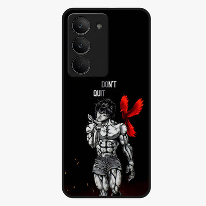 Rise Beyond Limits Glass Case showing flat back view with motivational typography artwork and glossy glass finish.