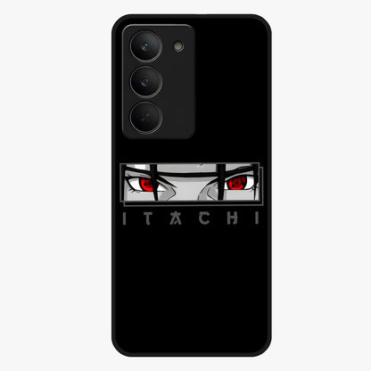 Scarlet Gaze Dominance Glass Case showing flat back view with striking red themed artwork and glossy glass finish.