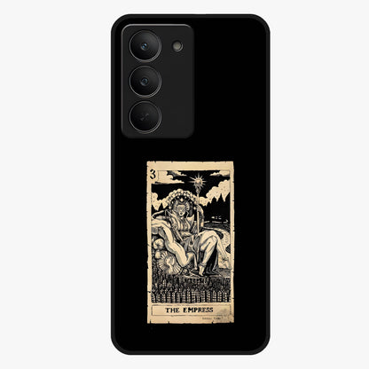 The Empress Glass Case showing flat back view with regal feminine artwork and glossy glass finish.