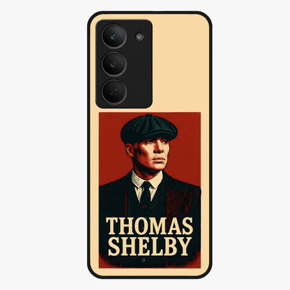 Vintage Mafia Authority Glass Case showing flat back view with bold vintage mafia inspired artwork and glossy glass finish.