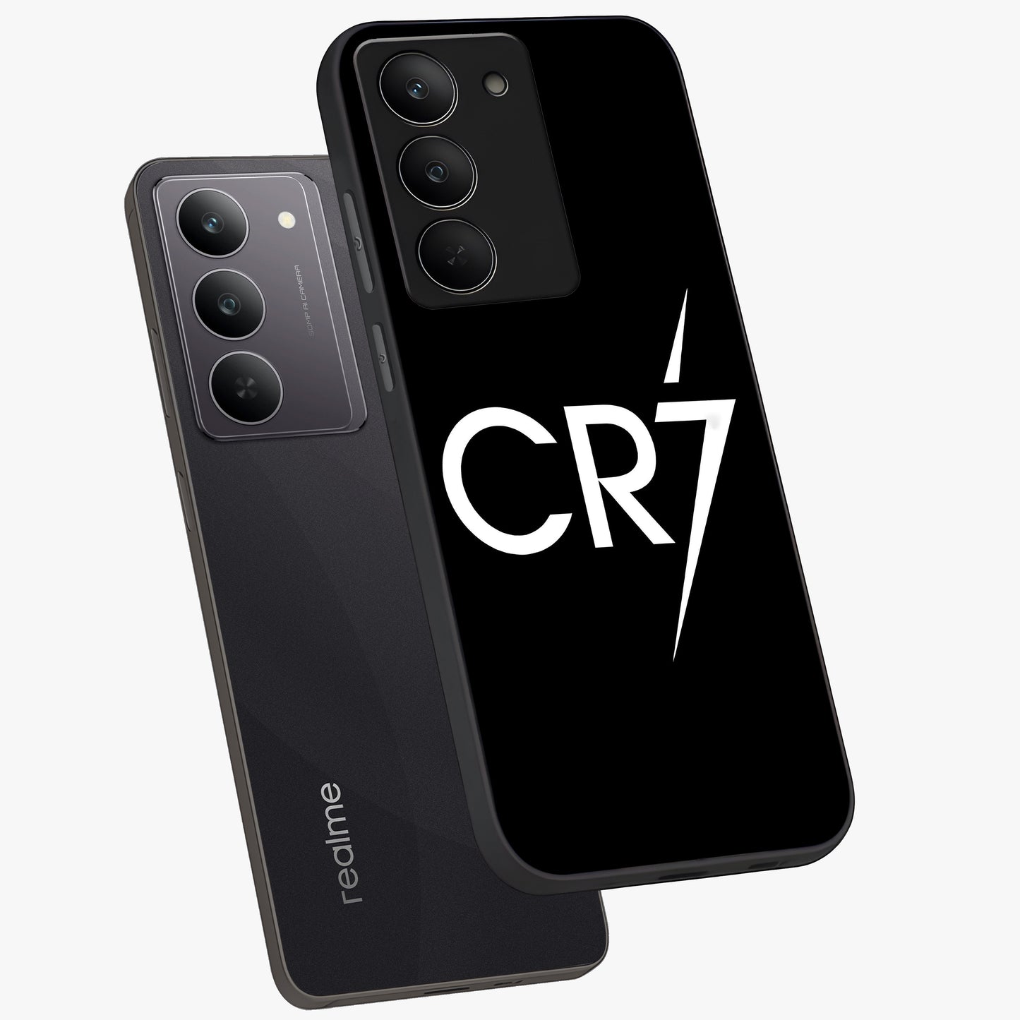 Cr7 Elite Strike Glass Case displayed in angled mockup highlighting powerful sports graphic with bold athletic theme.
