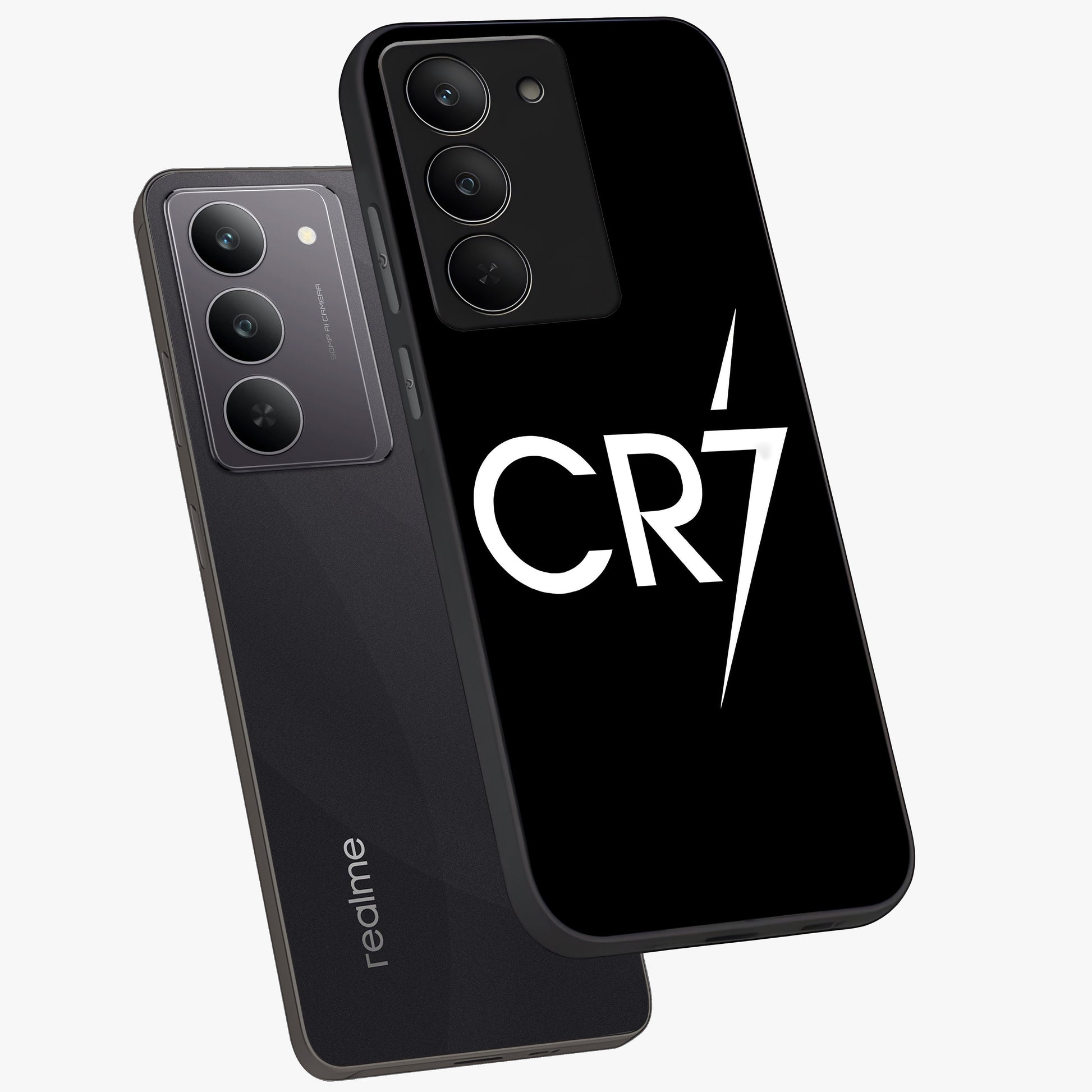 Cr7 Elite Strike Glass Case displayed in angled mockup highlighting powerful sports graphic with bold athletic theme.