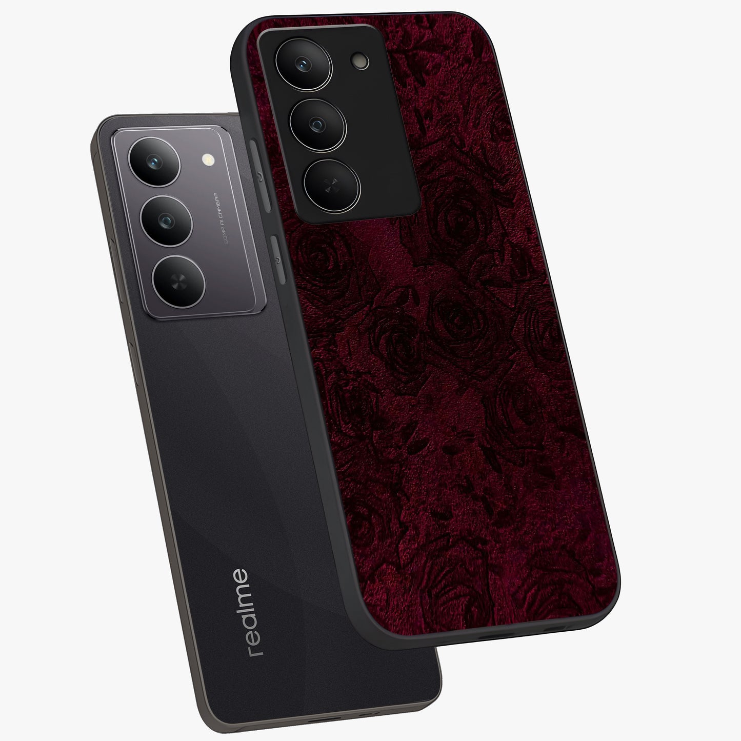 Crimson Fade Flow Glass Case displayed in angled mockup highlighting smooth gradient design with modern aesthetic style.